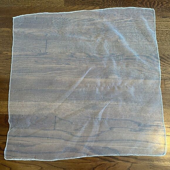 Vintage creamy white large semi sheer chiffon polyester scarf - Picture 1 of 9